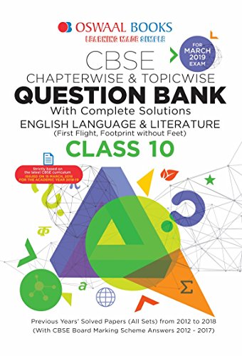 Book Cover Oswaal CBSE Question Bank Class 10 English Language and Literature Chapterwise and Topicwise (For March 2019 Exam)