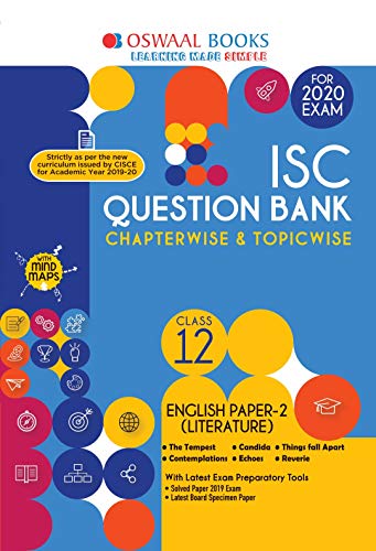 Oswaal ISC Question Bank Class 12 English Paper-2 Literature Chapterwise & Topicwise (For March 2020 Exam)