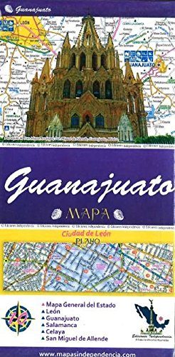Guanajuato, Mexico, State and Major Cities Map (Spanish Edition)