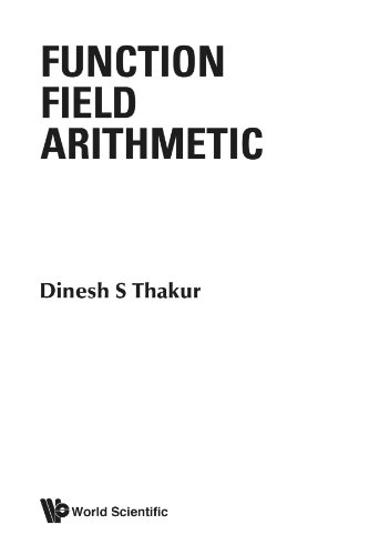 Book Cover Function field arithmetic