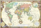 Antique Style World Wall Map (Wall Map, Laminated) (Illustrated World Map) (Map)