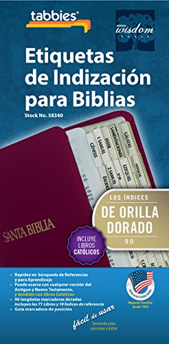 Book Cover Tabbies Catholic Spanish Gold-Edged Bible Indexing Tabs, Old & New Testament Plus Catholic Books, 90 Tabs Including 71 Books & 19 Reference Tabs (58340)