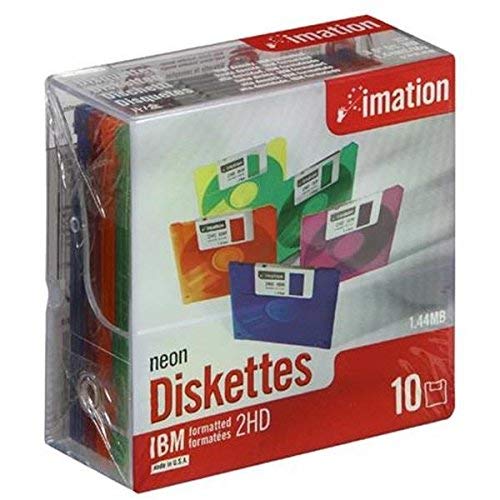 Imation 3.5 DS-HD IBM PC Formatted (Neon Colors, 10-Pack) (Discontinued by Manufacturer)
