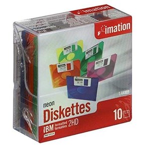 Imation 3.5 DS-HD IBM PC Formatted (Neon Colors, 10-Pack) (Discontinued by Manufacturer)