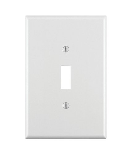 Leviton 1-Gang Toggle Device Switch Wallplate, Oversized, Thermoset, Device Mount, White, 88101