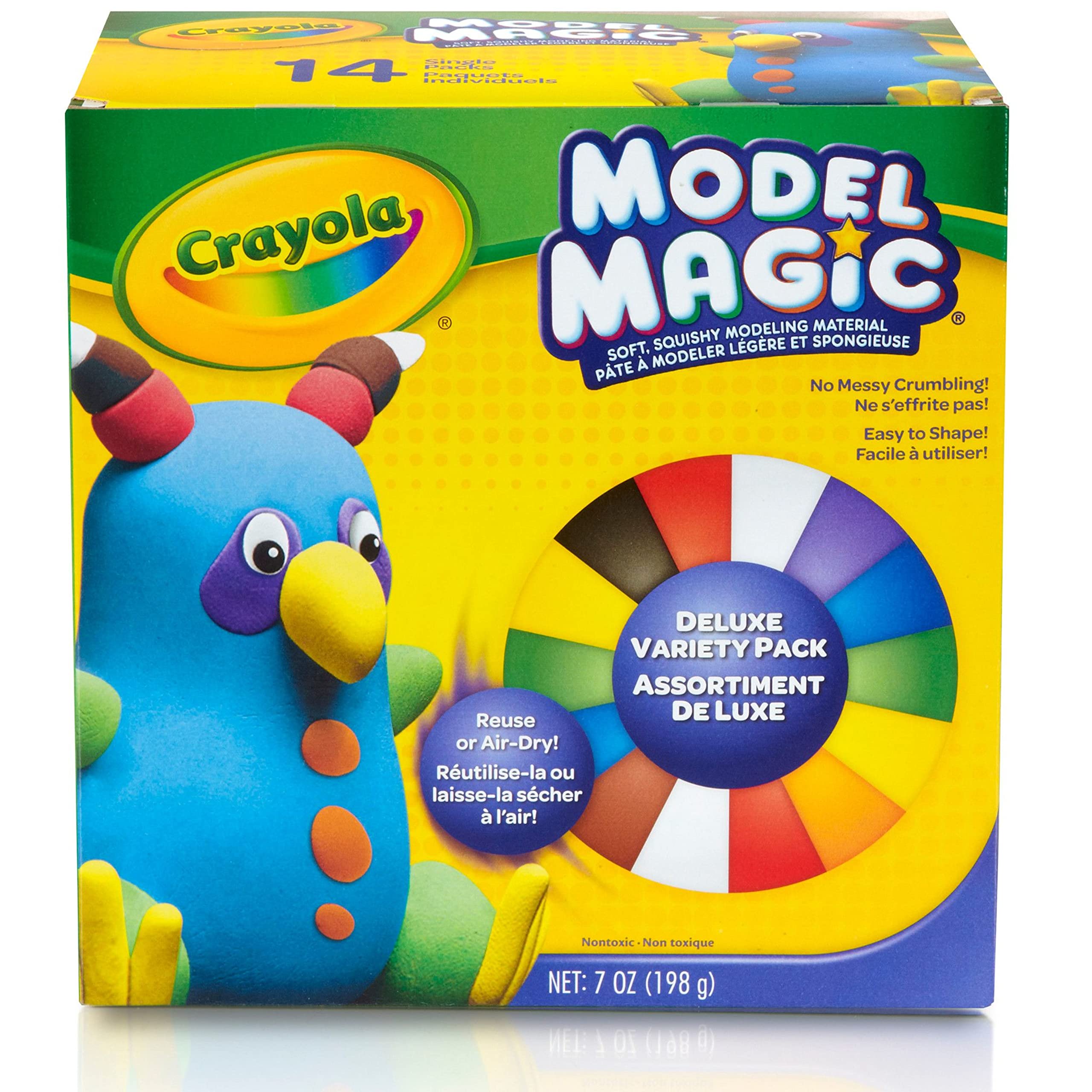 Book Cover Crayola Model Magic Deluxe Variety Pack Kids Modeling Clay Alternative, Assorted Colors, (14 Pack), 7 oz Assorted 14Ct Pack