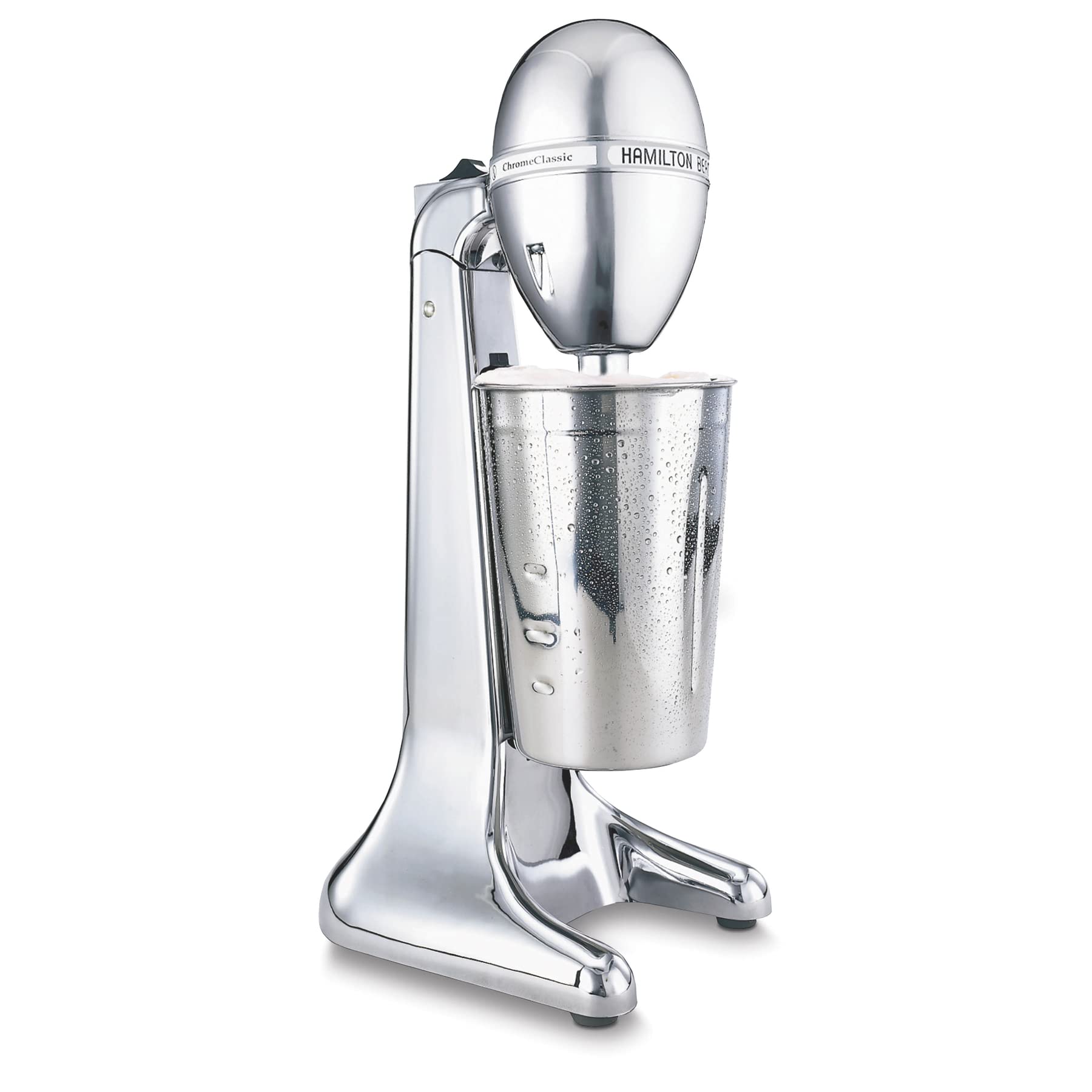 Book Cover Hamilton Beach DrinkMaster Electric Drink Mixer, Restaurant-Quality Retro Milkshake Maker & Milk Frother, 2 Speeds, Extra-Large 28 oz. Stainless Steel Cup, Classic Chrome
