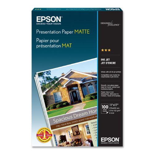 Book Cover Epson Presentation Paper MATTE (11x17 Inches, 100 Sheets) (S041070)
