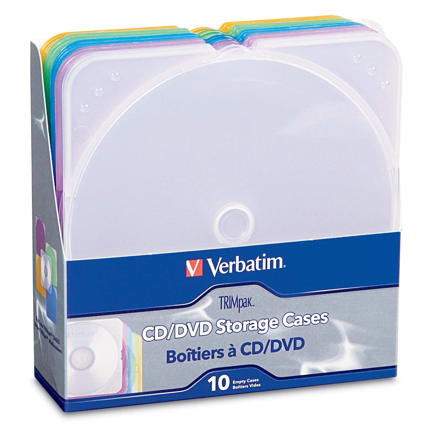 Book Cover Verbatim CD/DVD Color TRIMpak Cases - 10pk, Assorted