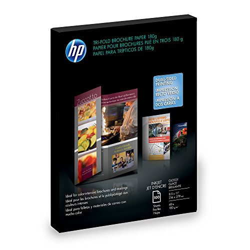 HP C7020A Inkjet Tri-Fold Brochure Paper, 98 Brightness, 48lb, 8-1/2 x 11, White (Pack of 100) DISCONTINUED BY MANUFACTURER DISCONTINUED BY MANUFACTURER