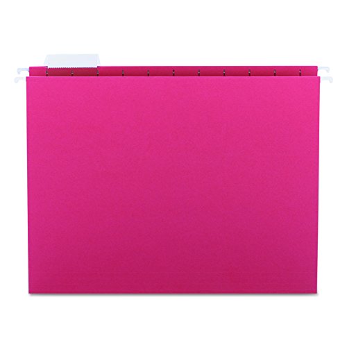 Book Cover Smead Hanging File Folder with Tab, 1/5-Cut Adjustable Tab, Letter Size, Red, 25 per Box (64067)