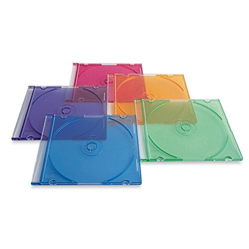 Book Cover Verbatim CD/DVD Slim Cases (0.21 inches) - Assorted Colors  - 50pk