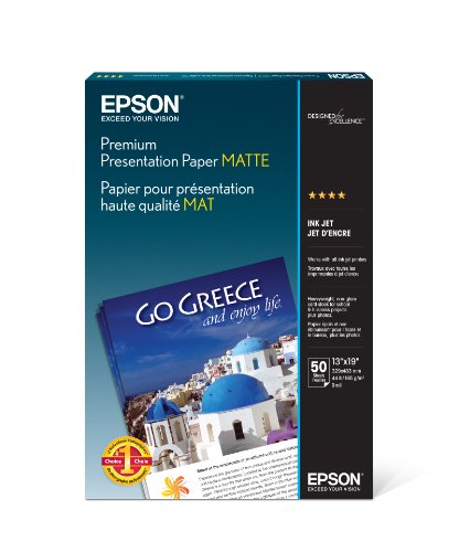 Book Cover Epson Premium Presentation Paper Matte (13x19 Inches, 50 Sheets) (S041263)