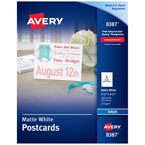 Book Cover Avery Printable Postcards for Inkjet Printers, 4.25