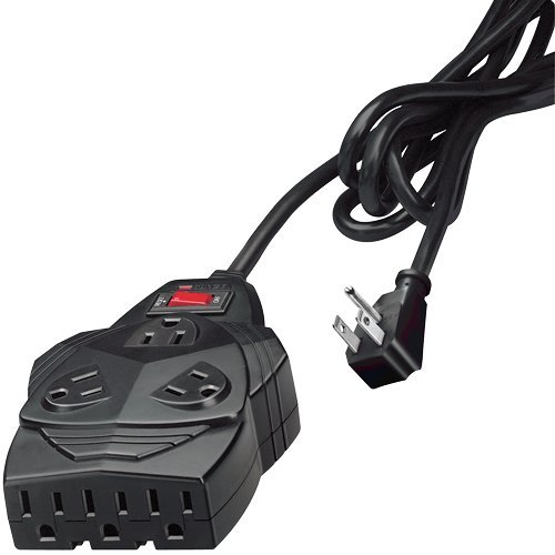 Book Cover Fellowes Mighty 8 Surge Protector with 8-Outlets, Phone Protection, 6 Foot Cord, 1,460 Joules (99090)