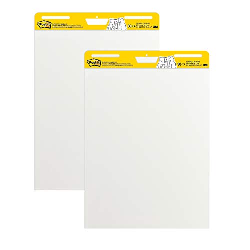 Book Cover Post-it Super Sticky Easel Pad, 25 x 30 Inches, 30 Sheets/Pad, 2 Pads, Large White Premium Self Stick Flip Chart Paper, Super Sticking Power (559)