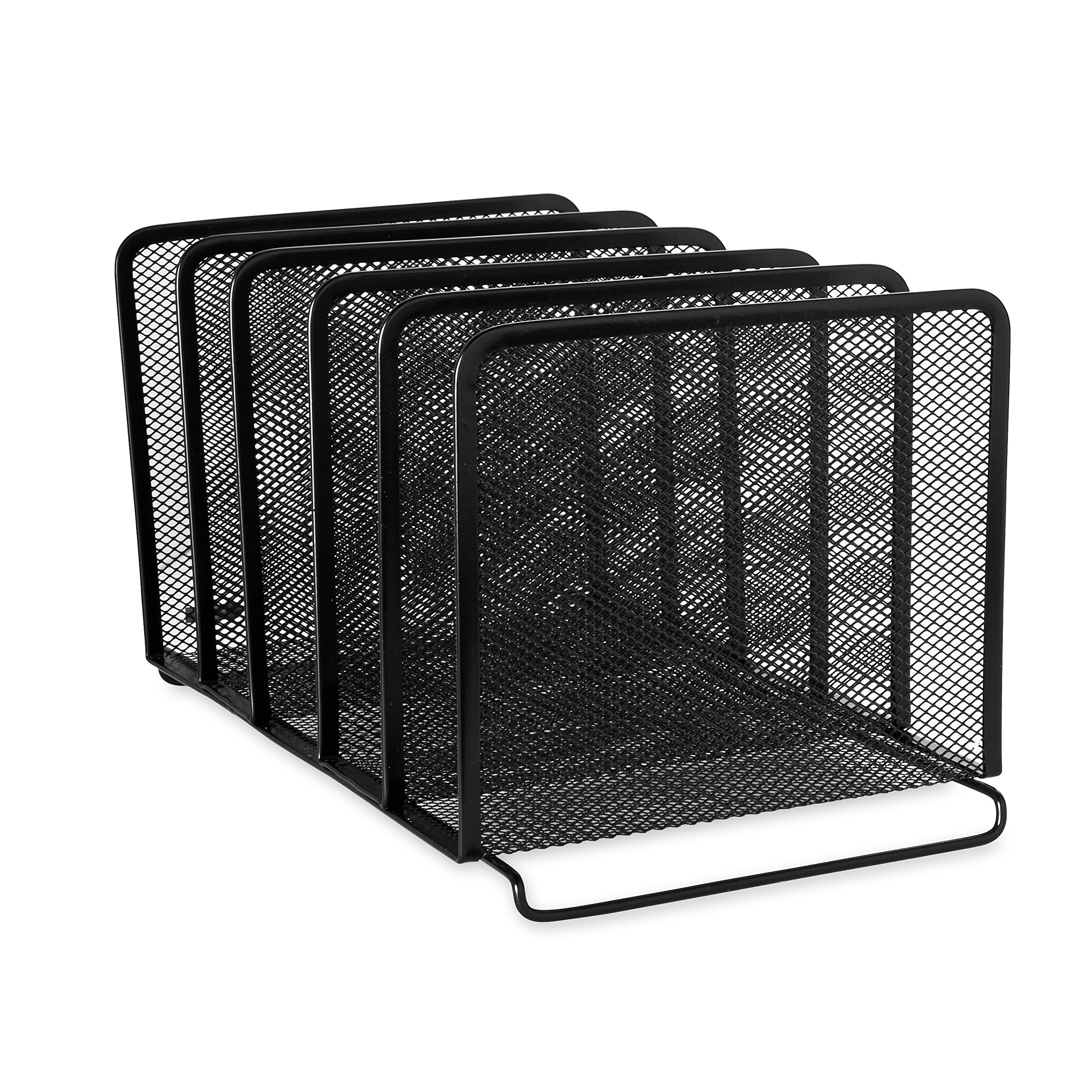 Book Cover Rolodex Mesh Collection Stacking Sorter, 5-Section, Standard Packaging , Black