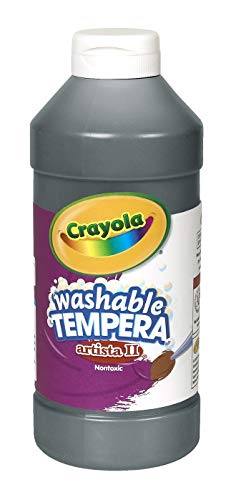 Crayola Artista II Washable Tempera Paint in Black, Painting Supplies, 16oz
