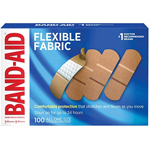 Book Cover Band-Aid Brand Flexible Fabric Adhesive Bandages for Wound Care and First Aid, All One Size, 100 Count