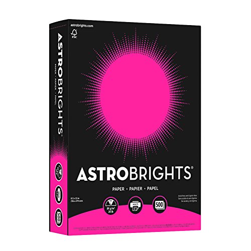 Book Cover Neenah Astrobrights Color Paper, 8.5â€ x 11â€, 24 lb/89 GSM, Fireball Fuchsia, 500 Sheets (21688)