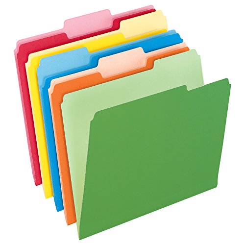 Book Cover Pendaflex Two-Tone Color File Folders, Letter Size, Assorted Colors, 1/3 Cut, 100 per box (152 1/3 ASST)