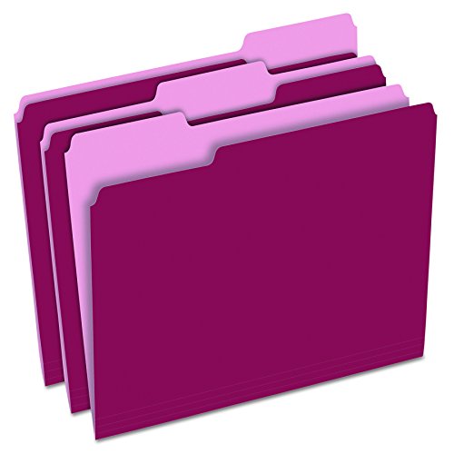 Book Cover Pendaflex Two-Tone Color File Folders, Letter Size, 1/3 Cut, Burgundy, 100 Per box (152 1/3 BUR)