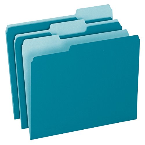 Book Cover Pendaflex Two-Tone Color File Folders, Letter Size, 1/3 Cut, Teal, 100 Per box (152 1/3 TEA)