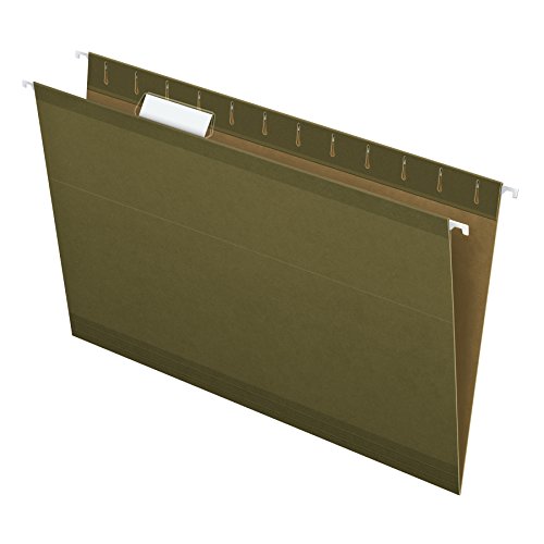 Book Cover Pendaflex Reinforced Hanging Folders, Legal Size, Standard Green, 1/5 Cut, 25/BX (4153 1/5)