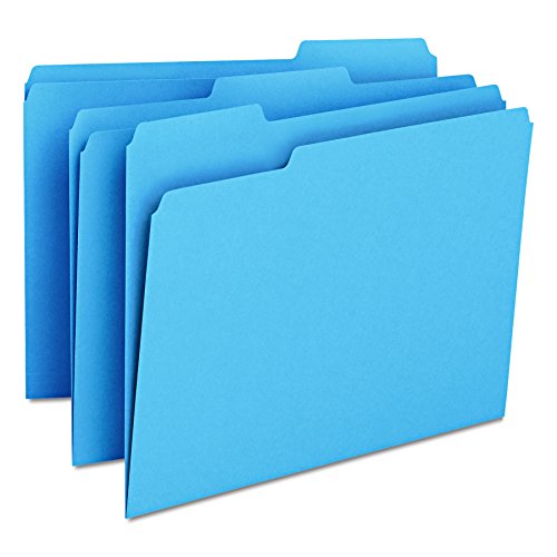 Book Cover Smead File Folder, 1/3-Cut Tab, Letter Size, Blue, 100 per Box (12043)