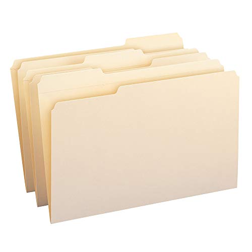 Book Cover Smead File Folder, Reinforced 1/3-Cut Tab, Legal Size, Manila, 100 Per Box (15334)