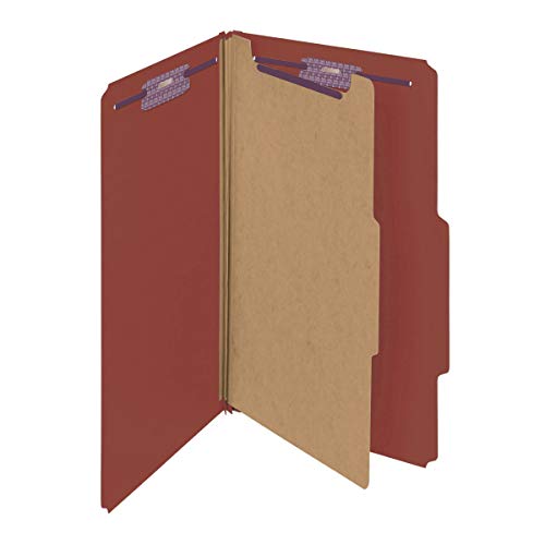 Book Cover Smead Pressboard Classification File Folder with SafeSHIELD Fasteners, 1 Divider, 2