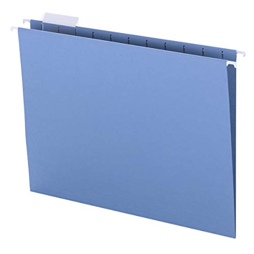 Book Cover Smead Colored Hanging File Folder with Tab, 1/5-Cut Adjustable Tab, Letter Size, Blue, 25 per Box (64060)
