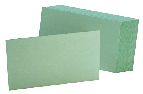 Oxford Blank Color Index Cards, 4" x 6", Green, 100 Per Pack  (7420 GRE)