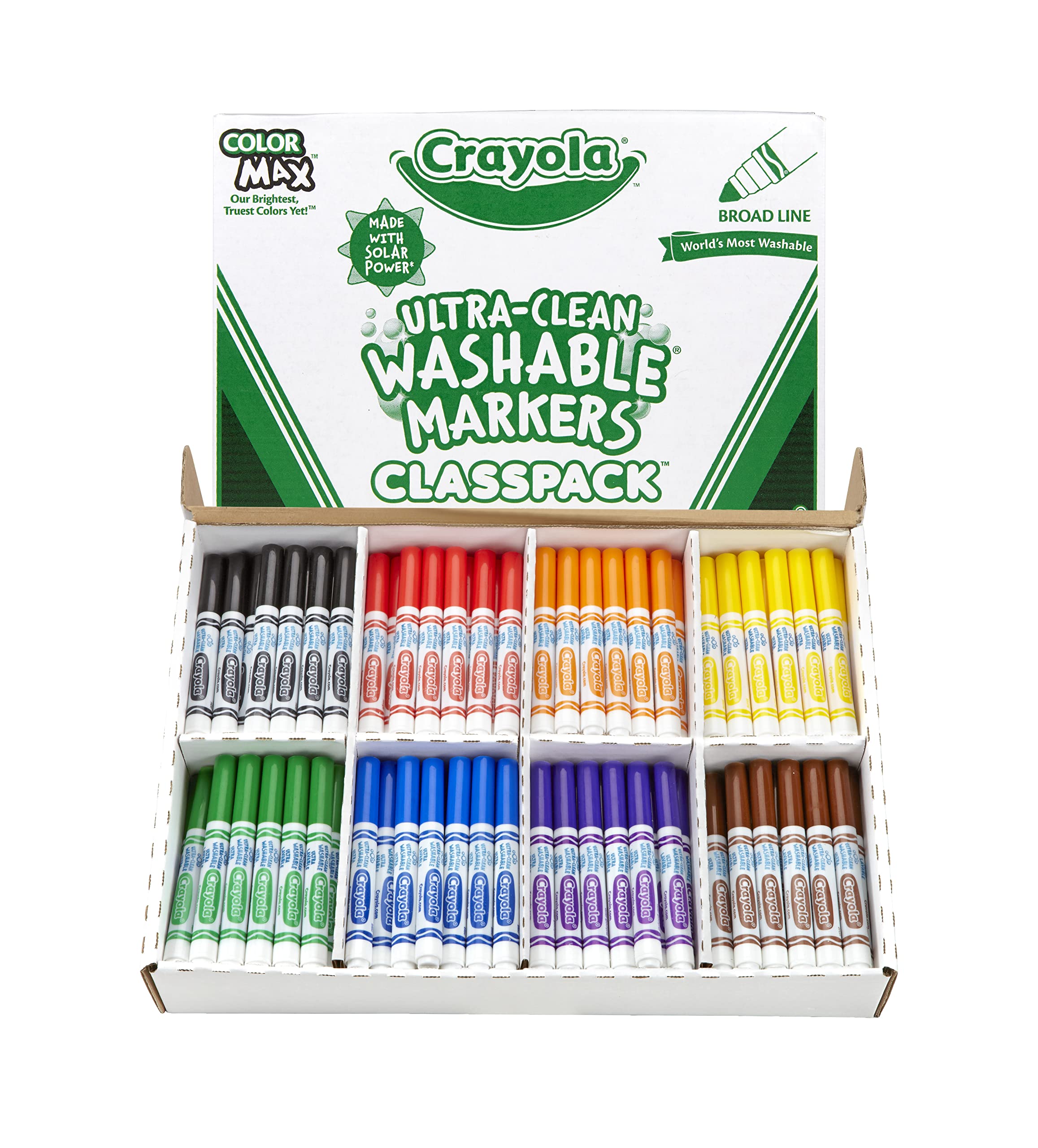 Book Cover Crayola Broad Line Washable Markers - 200ct (8 Assorted Colors), Kids Bulk Classroom Markers, Back to School Supplies for Teachers, Ages 3+