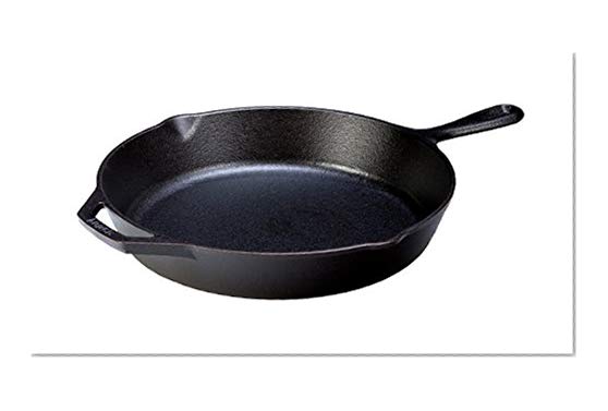 Lodge 12 Inch Cast Iron Pre-Seasoned Skillet – Signature Teardrop Handle - Use in the Oven, on the Stove, on the Grill, or Over a Campfire - Black