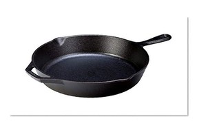 Lodge 12 Inch Cast Iron Pre-Seasoned Skillet – Signature Teardrop Handle - Use in the Oven, on the Stove, on the Grill, or Over a Campfire - Black