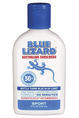 Blue Lizard Sport Original Mineral-Based Sunscreen – Original Australian Formula – SPF 30+ UVA/UVB Protection, 5 oz