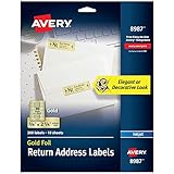 Foil Return Address Labels, Inkjet, 3/4" x 2-1/4" Labels