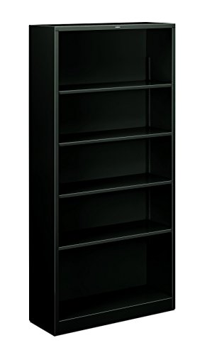 HON Metal Bookcase - Bookcase with Two Shelves, 34-1/2w x 12-5/8d x 72h, Black (S30ABCP)
