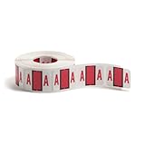 Smead BCCR Bar-Style Color-Coded Alphabetic Label, A, Label Roll, Red, 500 Labels per Roll, (67071)