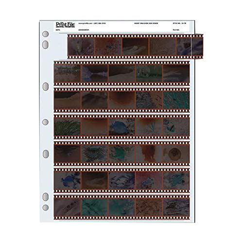 Book Cover Archival 35mm Size Negative Pages Holds Seven Strips of Five Frames - 100 Pack