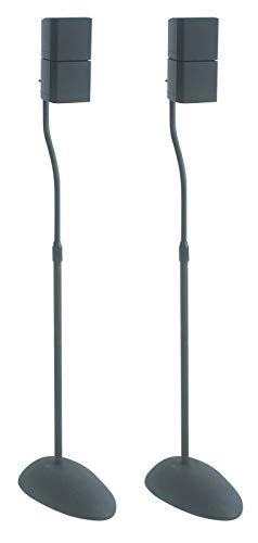 Sanus Home Theater Series Adjustable Height Speakers Stands for Satellite Speakers - Tear Drop Base - 26"-39" Height - HTB3 (Black)