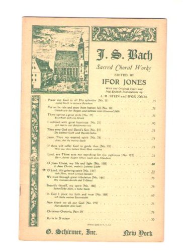 O Lord, this grieving Spirit ... Sacred Cantata No. 135 ... Edited and accompanied by Ifor Jones ... English version by J. M. Stein and Ifor Jones