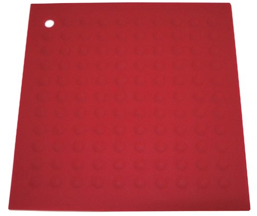 Book Cover Lamson & Goodnow Hotspot Square Red Silicone Trivet, 11.5 Inch