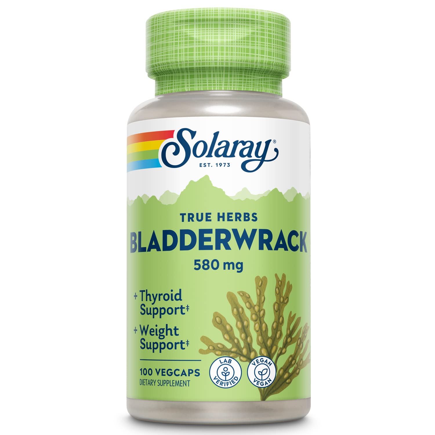 Book Cover SOLARAY Bladderwrack Seaweed 580 mg Healthy Thyroid Balance and Weight Management Support Non-GMO & Vegan 100 VegCaps