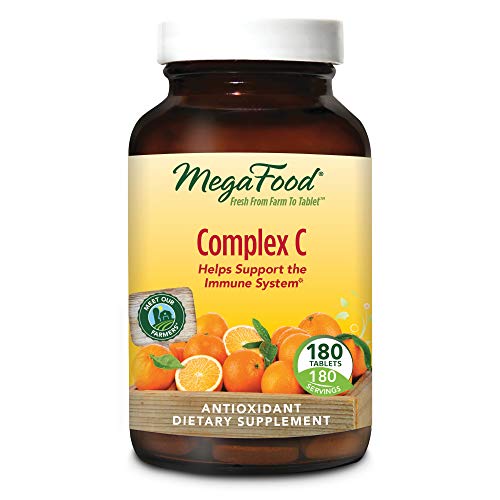 MegaFood - Complex C, Supports Immunity and Well-being with Rosehips and Orange, Vegan, Gluten-Free, Non-GMO, 180 Tablets