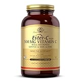 Solgar Ester-C Plus 500 mg Vitamin C (Ascorbate Complex), 250 Vegetable Capsules - Gentle & Non Acidic - Antioxidant & Immune Support - Non GMO, Vegan, Gluten Free, Kosher - 250 Servings