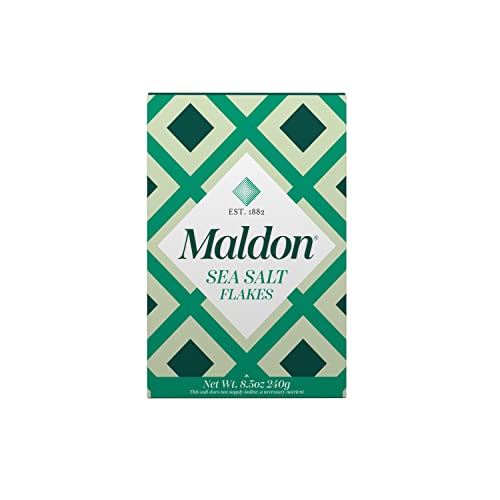 Book Cover Maldon Salt, Sea Salt Flakes, 8.5 oz (240 g), Kosher, Natural, Handcrafted, Gourmet, Pyramid Crystals (Packaging May vary)
