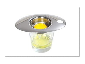 Kitchen Craft KCPROEGGSEP Séparateur d'oeufs Deluxe en Acier Inoxydable Argent, Blanc, 9 x 12 x 16 cm