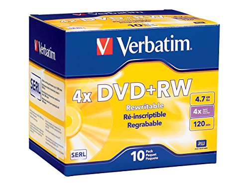 Verbatim DVD+RW 4.7GB 4X with Branded Surface - 10pk Jewel Case - 94839